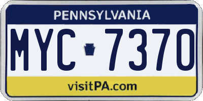 PA license plate MYC7370