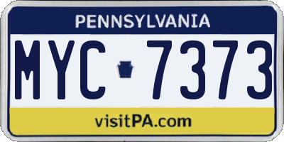 PA license plate MYC7373