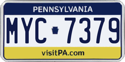 PA license plate MYC7379