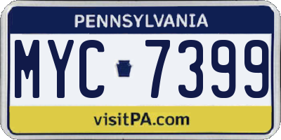 PA license plate MYC7399