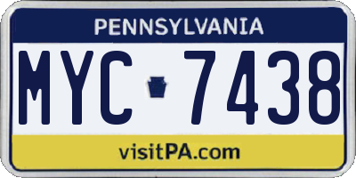 PA license plate MYC7438