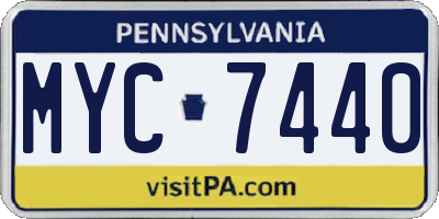 PA license plate MYC7440