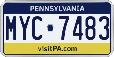 PA license plate MYC7483