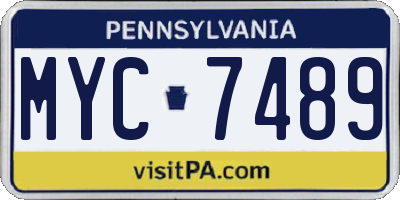 PA license plate MYC7489