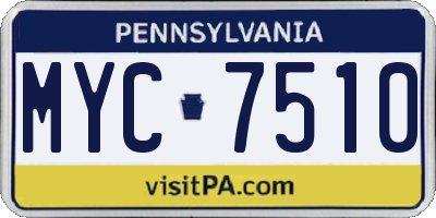 PA license plate MYC7510