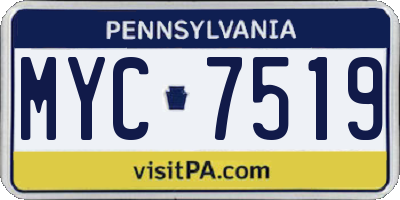PA license plate MYC7519