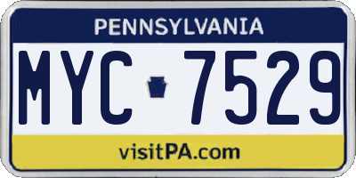 PA license plate MYC7529