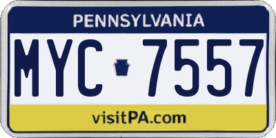 PA license plate MYC7557