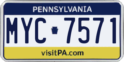 PA license plate MYC7571