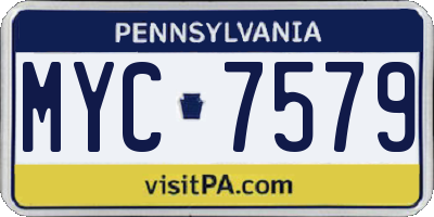 PA license plate MYC7579