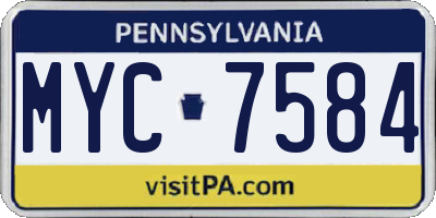 PA license plate MYC7584