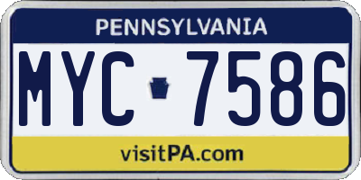 PA license plate MYC7586