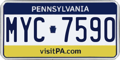 PA license plate MYC7590