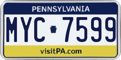 PA license plate MYC7599