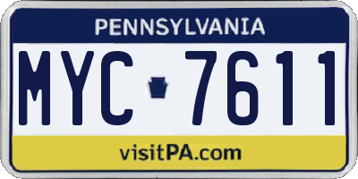 PA license plate MYC7611