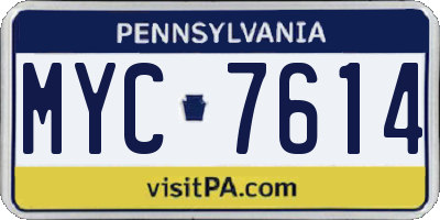 PA license plate MYC7614