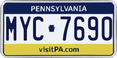 PA license plate MYC7690
