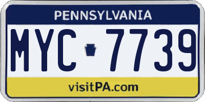 PA license plate MYC7739