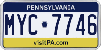 PA license plate MYC7746