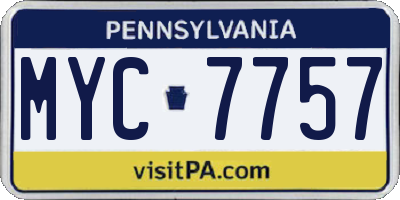 PA license plate MYC7757