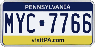 PA license plate MYC7766