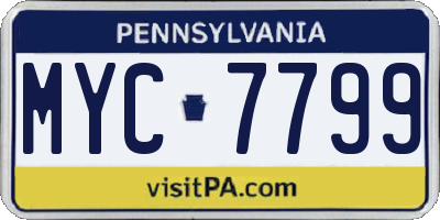 PA license plate MYC7799