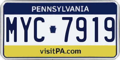 PA license plate MYC7919