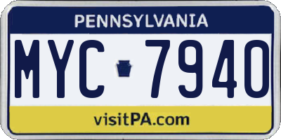 PA license plate MYC7940