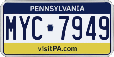 PA license plate MYC7949