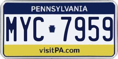 PA license plate MYC7959