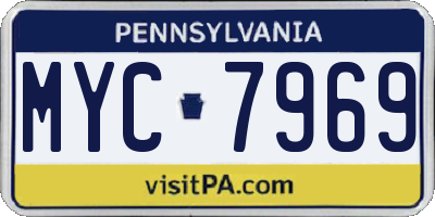 PA license plate MYC7969