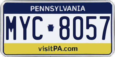 PA license plate MYC8057
