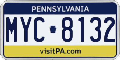 PA license plate MYC8132