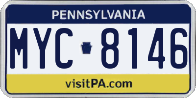 PA license plate MYC8146