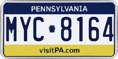 PA license plate MYC8164