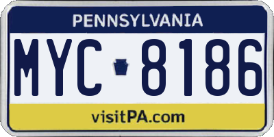 PA license plate MYC8186