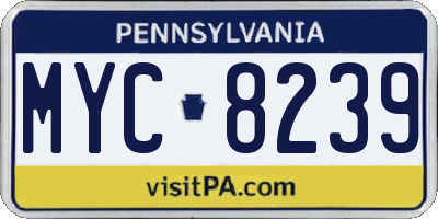 PA license plate MYC8239