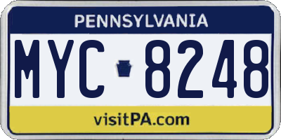 PA license plate MYC8248