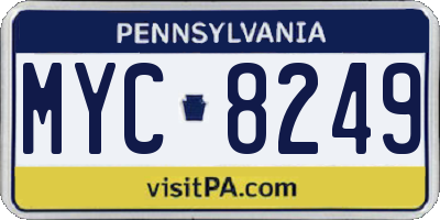PA license plate MYC8249