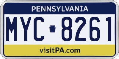 PA license plate MYC8261