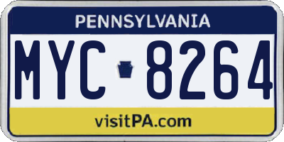PA license plate MYC8264