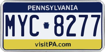PA license plate MYC8277