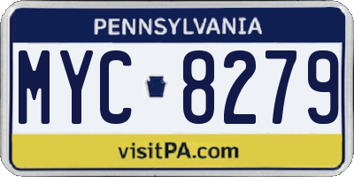 PA license plate MYC8279