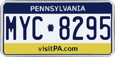 PA license plate MYC8295
