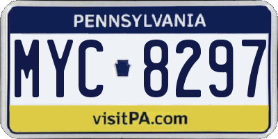 PA license plate MYC8297