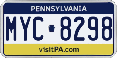 PA license plate MYC8298