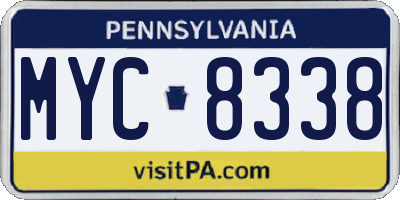 PA license plate MYC8338