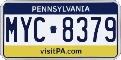 PA license plate MYC8379