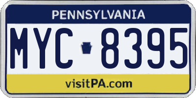 PA license plate MYC8395