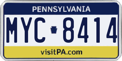 PA license plate MYC8414
